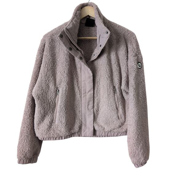 Vuori Sherpa Jacket Pink Umber Cozy Womens Medium - Comfy Fleece Coat Zip Up - Picture 1 of 14